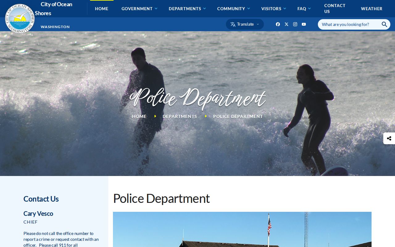 Ocean Shores Police public-records access for Grays Harbor County arrest records